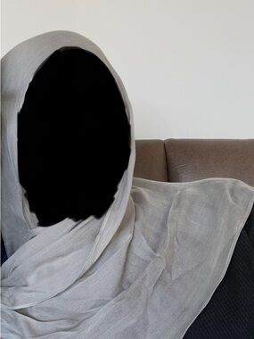 Veiled collection warm grey modal hijab regular length